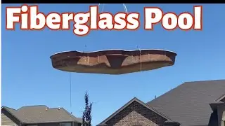 Fiberglass pool installation |swimming pool being craned over the house | Sanjuan Mirage