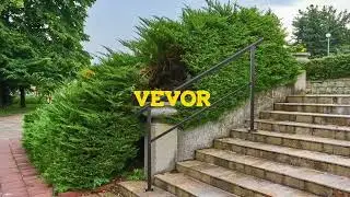 VEVOR Outdoor Handrail: Secure & Easy Install for 4-5 Steps - Perfect for All Weather!