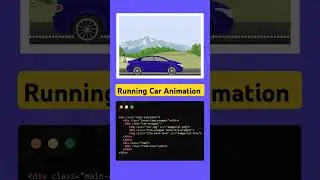 Running car animation using HTML CSS #webdesign #caranimation #htmldesign #shorts #webdevelopment