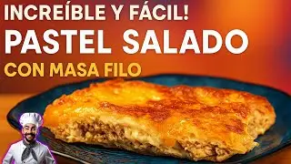 PASTEL SALADO de Masa Filo &iexcl;F&Aacute;CIL Y CRUJIENTE! 🥓🧀 Receta R&aacute;pida y Deliciosa
