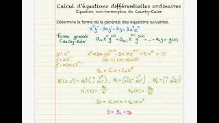 Équation non homogène de Cauchy Euler, Équations différentielles ordinaires