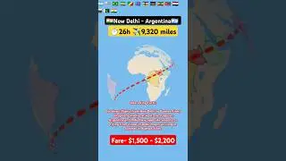 New Delhi to Argentina flight ✈️ route explore live #route #explore #aviation #excelbytesized #vlog