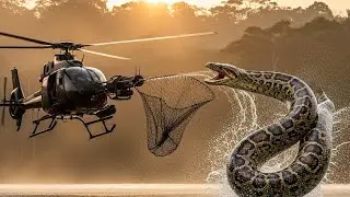 🐍 Giant Anaconda Picks Up Jeep on Jungle Highway 😱 | Epic Rescue by Helicopter #Anaconda#Anaconda