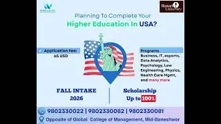 Study In the USA | Fall Intake 2026 | Scholarship