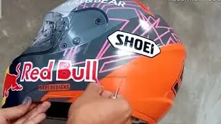 Unmasking Repaint Helm Yamaha Vixion ala Shoei Marquez Winter Test 2020.
