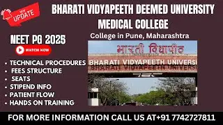 NEET PG Bharati Vidyapeeth Deemed University ,PUNE  Full Review | PG Stipend, Fees & MD/MS ADMISSION