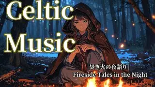 【作業用BGM】【焚き火の夜語り | Fireside Tales in the Night】心を癒すケルトの焚き火音楽・幻想的な夜のアンビエントサウンド