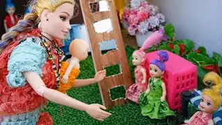 The doll Barbie Epi-154/Barbie Doll All Day Routine In Indian Village/Barbie Doll Bedtime story||