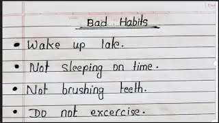 Learn 20 Bad Habits in English || Bad Habits Essay in English || Bad Habits in English ||