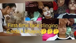 Doing Face clinging for the first time//daily vlog 😜//video Grapher Maya//beautyshian Pratima DD 🤭🤭