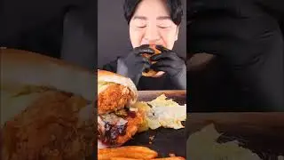 치킨 버거 먹는 소리 ASMR 🍔