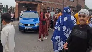 Muslim Brothers & Sisters Eid Celebration After Eid Prayer/England