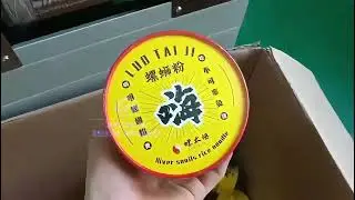 Instant noodles barreled heat shrinkable packaging machine.