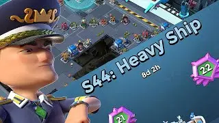 Boom Beach WARSHIPS Season 44: Heavy Ship💥 // Unlocking Barrage & Building Health [Rank 21 💎]
