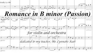 [Score] Ong Lin Wei - Romance in B Minor (2024) for violin and orchestra