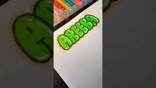 HOW TO DRAW BUBBLE LETTERS✏️ #shorts #art #fyp #drawing #tutorial #viral #foryou
