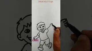 Day-31#shorts#How to Draw a Boy flying kite with Scenery #Easy kite flying Scenery Drawing #viral