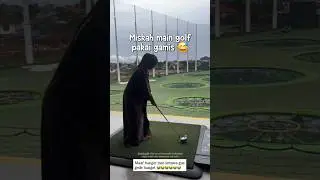 Miskah main golf pakai gamis 😅 #miskahshafa #fadiljaidi #pakmuh #kakyislam #aishaaljaidi #dillajaidi