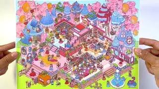 [ASMR]Use stickers to diy a pink princess ball, pink dressing room, galaxy flying ship~