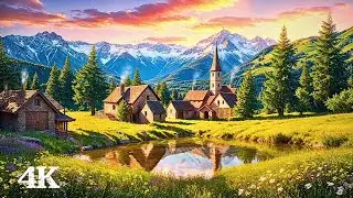 Alpine Village Ambience | Fall Asleep Fast with Birdsong & Floral Breezes