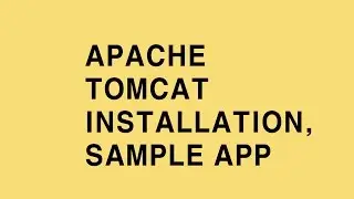 apache tomcat - installation, sample application
