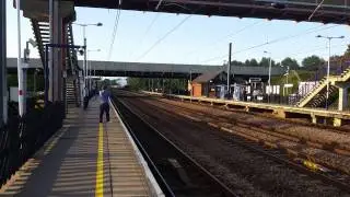 34046 Braunton BR(SR) Rebuilt Bulleid Light Pacific locomotive Passing Arlesey 14/06/2014