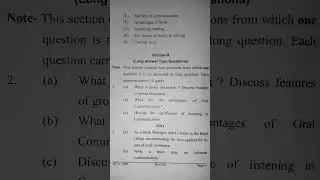BUSINESS COMMUNICATION || BCA SEM - 1 || Code - 1004 || Question Paper || 2023 -24