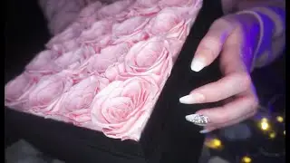 ASMR with a Box of Roses 🌹 | tapping, scratching, crinkles, rose petals, cardboard, velvet & more