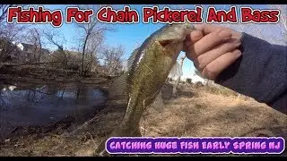 Pike and Bass Fishing With Brother Early Spring NJ
