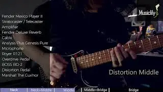 Distortion Demo Sound: Musiclily Pro ST-50S Alnico 5 Single Coil Neck Middle Bridge Pickups Set