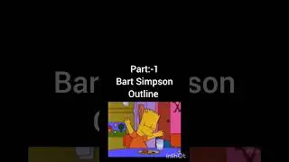 How to draw Bart Simpson with brush pen || Part:-1 outline #drawing #art #simpsons #shorts