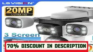 #LS VISION 20MP Three Screens WiFi Security Camera Outdoor 10X Optical Zoom Four Lens Human Auto Tr
