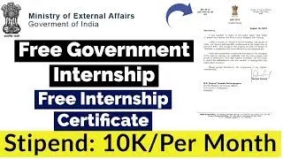 Government Internship | Free Internship Certificate With Stipend | Free Internship 10k free