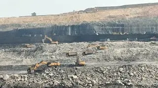 Coal cutting and OB cutting in live and coal handling #viralvideo #automobile #coalindustry 