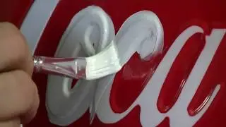 Painting embossed Coca Cola letters (for the non artist)