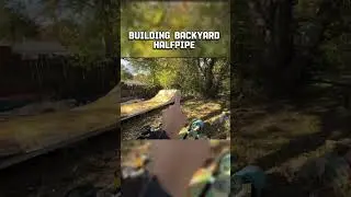 Building my backyard mini pipe #skateboarding #skatepark #miniramp#halfpipe