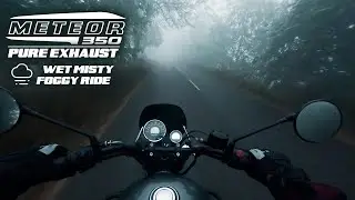 Through Wall of Fog | Soaked in Misty Winter Ride | Meteor 350 Pure Exhaust Sound | 4K ASMR POV