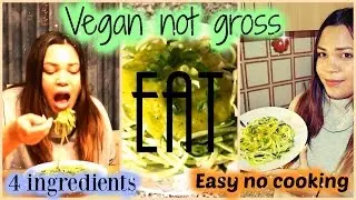 Creamy Mango sauce with Zoodles Vegan 80.10.10 Lowfat Diet | Fattofitmomah