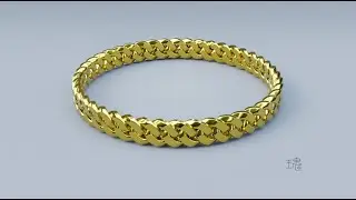 Blender 3D Jewelry Design Tutorial 067 Time-lapse：Cuban Chain