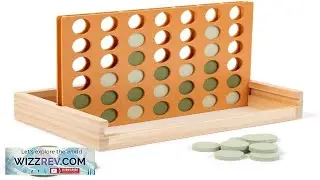 Neutral Wooden Four in a Row Game Aesthetic Two Player Montessori Travel