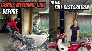 The Genius Mechanic Girl Restores a Damaged Honda 67 Motorcycle