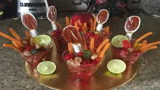 Vasitos con chamoy para mesa de postre
