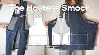 How to sew a smock apron | Hostess Smock Pattern Sew Along (Beginner Friendly)