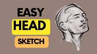 How to Draw a Head Sketch Looking Up (3/4 View) | Learn Head drawing From the Basics for Beginners