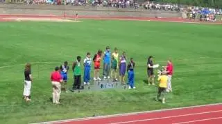 Max Roberts IESA State Finals 110m hurdles awards ceremony -