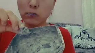 @clay..kil.krgzstan.turkish1728 chalk in blue 💙 uzbek clay paste eating || chalk || uzbek clay