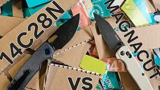 Edge retention testing, premium vs budget with Magnacut and 14C28N. 