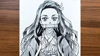 How to Draw Nezuko Kamado Step by Step || Nezuko Drawing from Demon Slayer || Anime Girl Drawing 