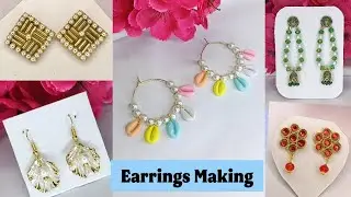 Earrings making at home | Earrings diy ideas | Hoop earring making | Earrings #earringsdesign