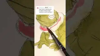 Cute little toad🐸 #drawing #artist #painting #gouachepainting #shorts #fyp